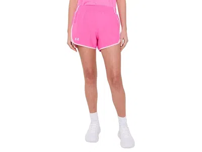 Under Armour Fly By Shorts Women's Shorts Pink Frenzy/prime Pink/reflective: Xs (us 0-2), Polyester