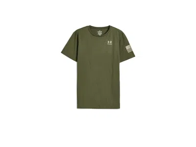 Under Armour Freedom Flag Short Sleeve T-shirt (big Kid) Boy's T Shirt Marine Od Green/desert Sand : Md (10-12 Bi