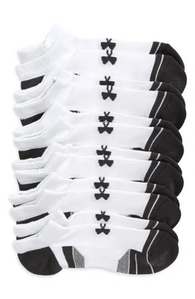 Under Armour Gender Neutral 6-pack Performance Ankle Socks In 101 White