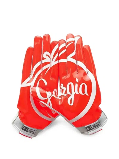 Under Armour Georgia Pipeline Pack Swarm Ii Receiver Gloves In Red