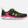 Under Armour Girl's Pre-school Ua Assert 9 Sneaker In Black/pink In Black