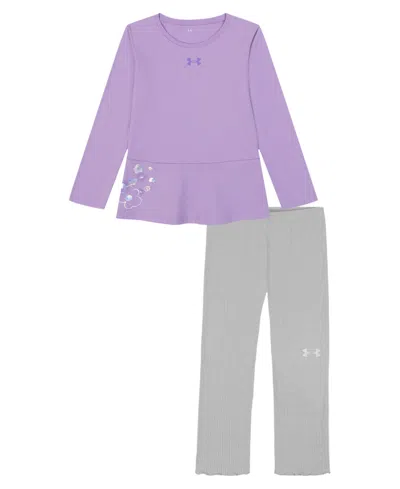 Under Armour Kids' Girls 2t-6x Long-sleeve Top And Legging, 2-piece Set In Purple