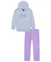 Under Armour Girls 2t-6x Long-sleeve Top And Leggings, 2-piece Set In Gray