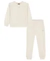Under Armour Girls 2t-6x Rival Crewneck Top And Joggers, 2-piece Set In Neutral