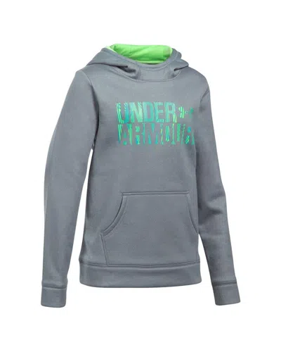 Under Armour Girls' Armour Fleece Wordmark Hoodie In Gray