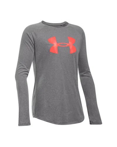 Under Armour Girls' Big Logo Long Sleeve T-shirt In Gray