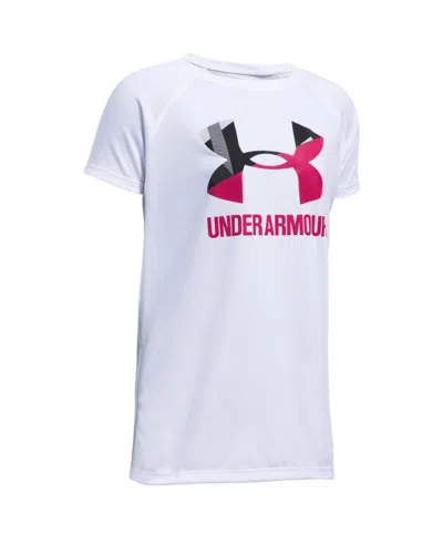 Under Armour Girls' Solid Big Logo Short Sleeve T-shirt In White