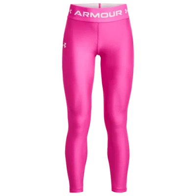 Under Armour Kids' Girls   Armour Leggings In Rebel Pink/white