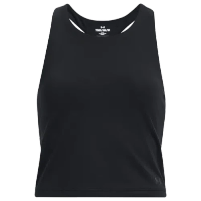 Under Armour Kids' Girls   Motion Cropped Tank In Black/black