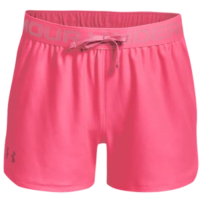 Under Armour Kids' Girls   Play Up Shorts In Blue/pink