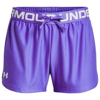 Under Armour Kids' Girls   Play Up Shorts In Brilliant Violet/white