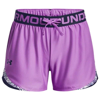 Under Armour Kids' Girls   Play Up Tri Color Shorts In Lunar Purple/midnight Navy