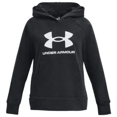 Under Armour Girls   Rival Fleece Bl Hoodie In Black/white