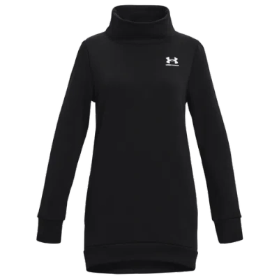 Under Armour Kids' Girls   Rival Fleece Funnel Tunic In Black/white