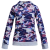 Under Armour Girls   Rival Fleece Printed Hoodie In Bauhaus Blue/oxford Blue/pink Punk
