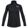 Under Armour Tech Half Zip Top Womens In Black/metallic Silver