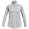 Under Armour Women's Twist Tech Quarter-zip Logo Top In Metallic Silver/mod Gray
