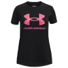 Under Armour Girls   Sportstyle Logo T-shirt In Black/rebel Pink