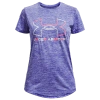 Under Armour Girls   Tech S/s T-shirt In Brilliant Violet/white/pink Punk