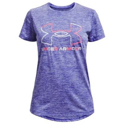 Under Armour Kids' Girls   Tech S/s T-shirt In Brilliant Violet/white/pink Punk