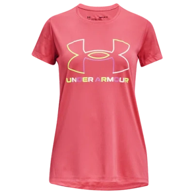 Under Armour Kids' Girls   Tech S/s T-shirt In Calypso/high Vis Yellow/white