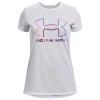 Under Armour Girls   Tech S/s T-shirt In White/pink Punk/brilliant Violet