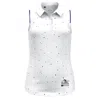 UNDER ARMOUR GIRLS YOUTH UNDER ARMOUR  WHITE ARNOLD PALMER INVITATIONAL MICRO PRINT SLEEVELESS POLO