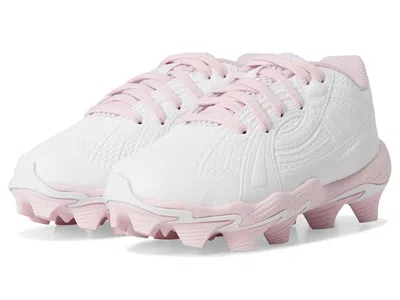 Under Armour Glyde Sola Jr Rm Softball Cleats (toddler/little Kid/big Kid) Girls Shoes White/red/stone : 1 Little