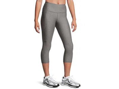 Under Armour Heatgear Armour High-waisted Pocketed Capris In Gray