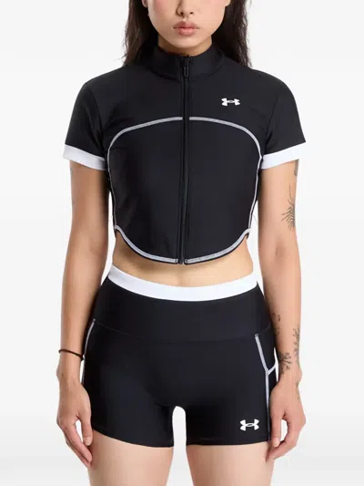 Under Armour Heatgear Cropped T-shirt In Black