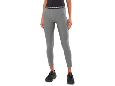 Under Armour Heatgear Leggings Women's Workout Charcoal Light Heather/black: Sm (us 4-6) R, Polyester In Gray