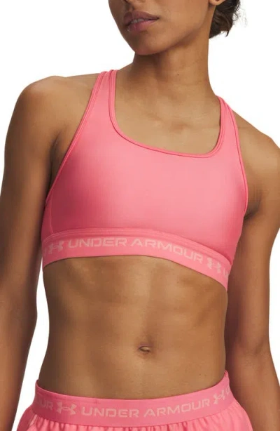 Under Armour Heatgear® Mid Cross Back Sports Bra In Blue
