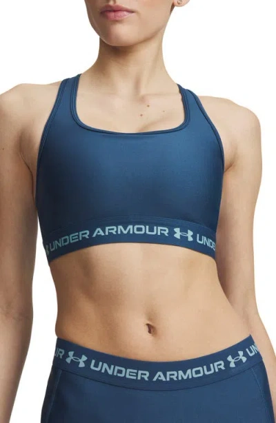 Under Armour Heatgear® Mid Cross Back Sports Bra In Blue