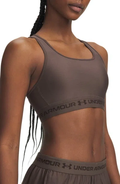 Under Armour Heatgear® Mid Cross Back Sports Bra In Brown
