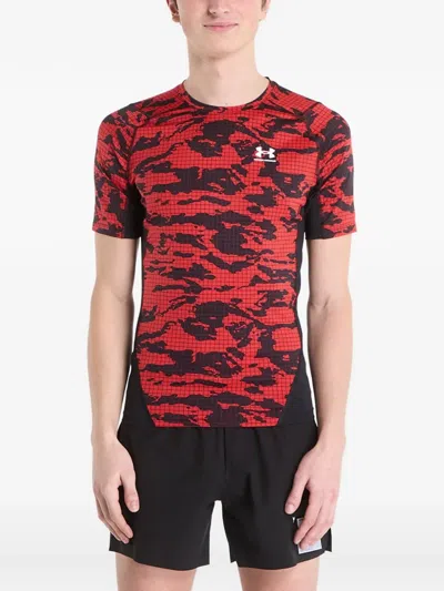 Under Armour Heatgear Printed Short-sleeve T-shirt In Red
