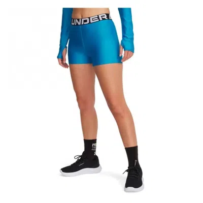 Under Armour Heatgear Shorts Women's Blue 4-way Stretch Elastic Waist Dsgl552