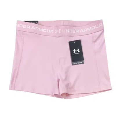 Under Armour Heatgear Shorty Shorts Womens Light Pink Elastic Waist Dsgl1007
