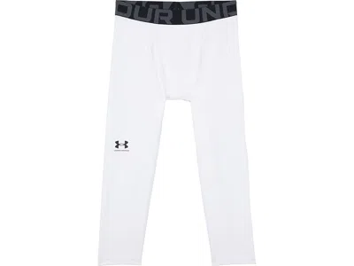 Under Armour Heatgear(r) Armour 3/4 Leggings (big Kids) Boy's Casual Pants White/black : Xs (7 Big Kid), Polyeste