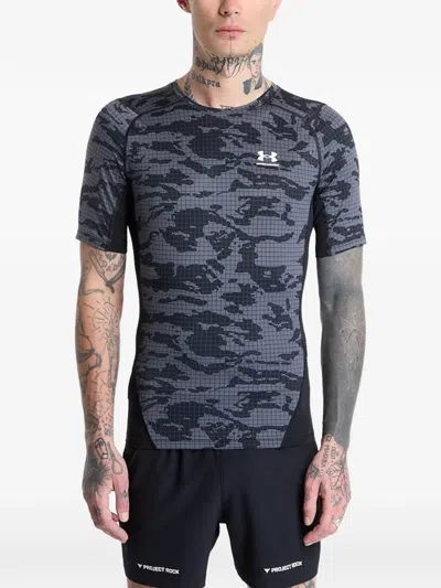 Under Armour Hg Printed Top In Gray