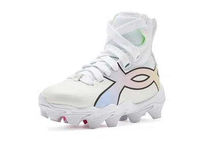 Under Armour Highlight Rm Jr Football Cleats (toddler/little Kid/big Kid) Boy's Shoes White/white/metallic Silver In Multi