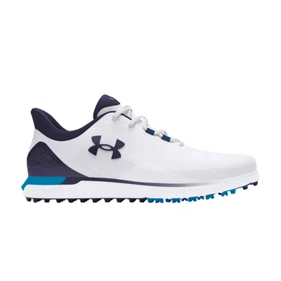 Pre-owned Under Armour Hovr Drive Fade Spikeless Golf Wide 'white Midnight Navy'