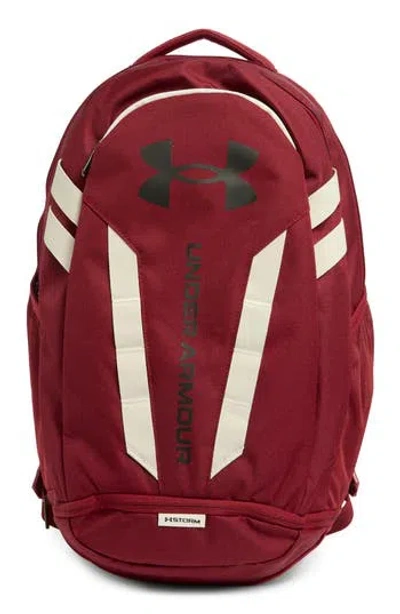 Under Armour Hustle 5.0 Backpack In Red