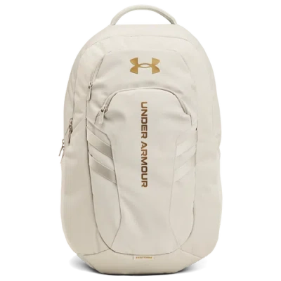 Under Armour Hustle 6.0 Pro Backpack In Summit White/metallic Gold