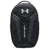 Under Armour Hustle 6.0 Backpack Black In Metallic Silver/black/black
