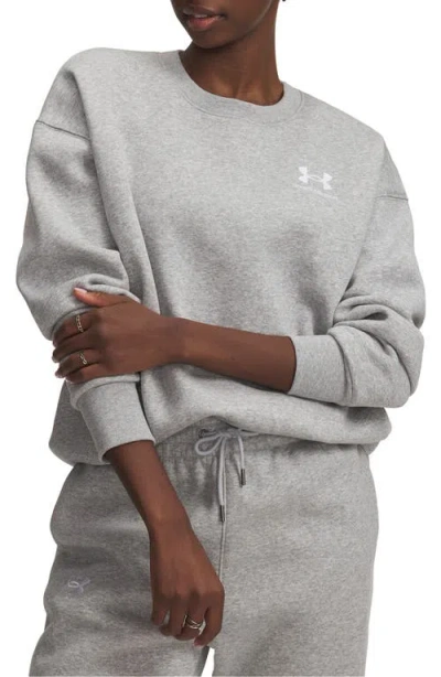 Under Armour Icon Fleece Crewneck Sweatshirt In Gray