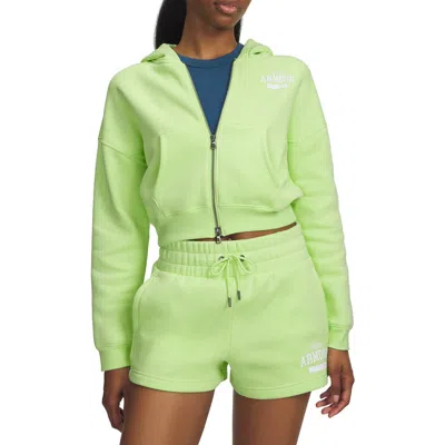 Under Armour Icon Fleece Crop Hoodie In Green
