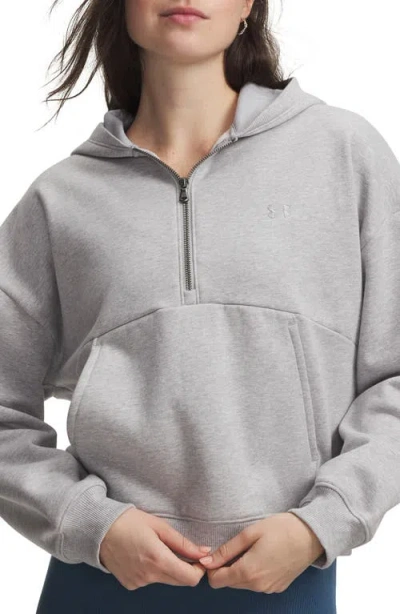 Under Armour Icon Fleece Half Zip Hoodie In Gray