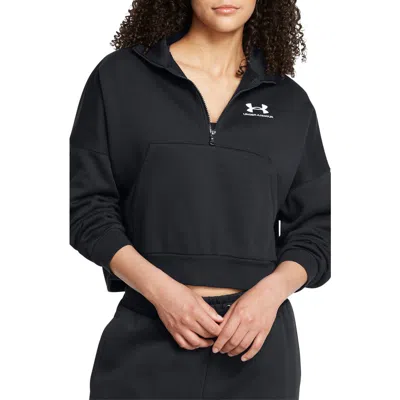 Under Armour Icon Fleece Half Zip Pullover In Black
