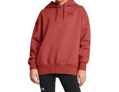 Under Armour Icon Fleece Oversized Hoodie In Avy In Pink
