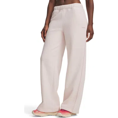 Under Armour Icon Fleece Wide Leg Pants In 675 Apex Pink